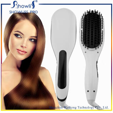 2016 New Brand Hot Sales and High Quaility OEM 2 in 1 Ionic Hair Straightening Brush (black) with LCD Display FCC CE RoHS